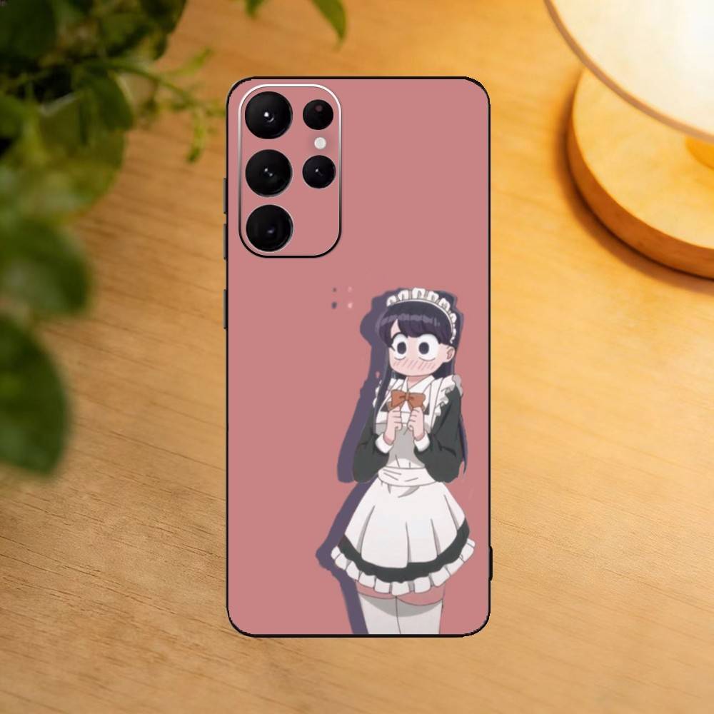 Komi Can't Communicate Phone Case For Samsung S25,24,21,22,23,30,Ultra,20,Plus,Fe,Lite,Note Soft Black Cover