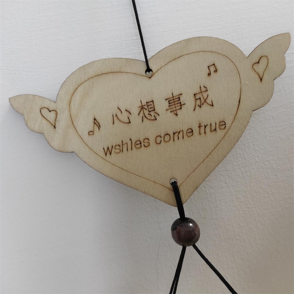 1pcs Outdoor Garden Metal Pipe Wind Chimes Star Heart Hanging Wooden Wind Chime Window Decoration Good Luck Home Decoration Craft