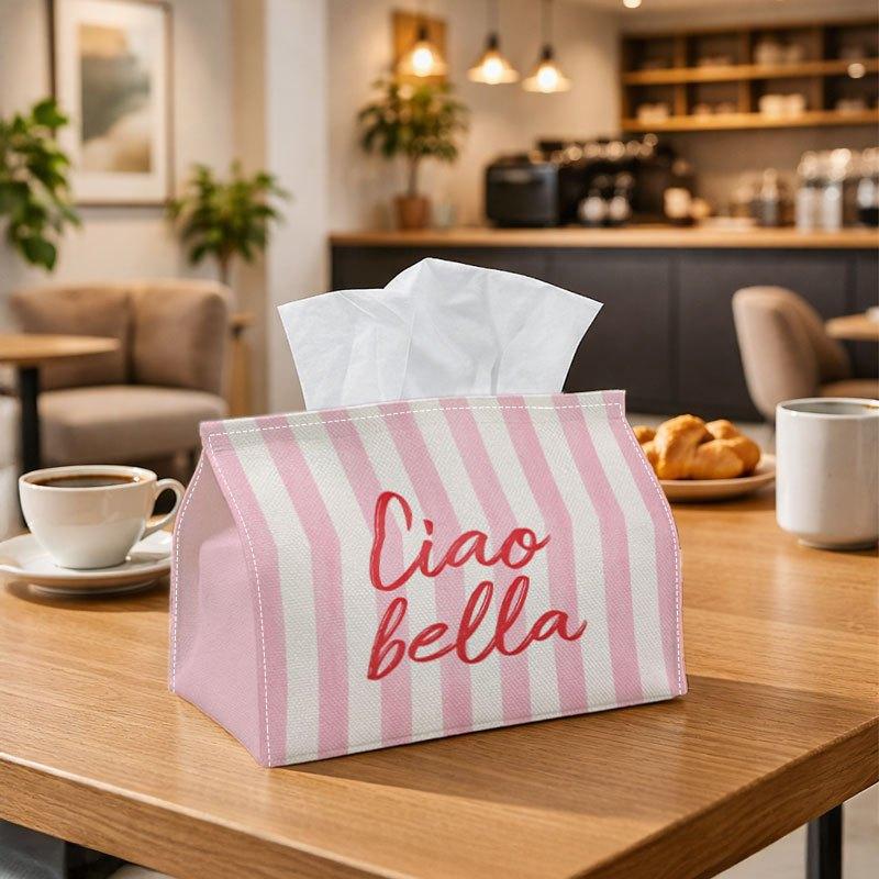 1pc Minimalist Typography Modern Tissue Box Multifunctional, Script Quote Stripe Suitable for Home, Parties, And Car Decoration. This Decorative Tissu