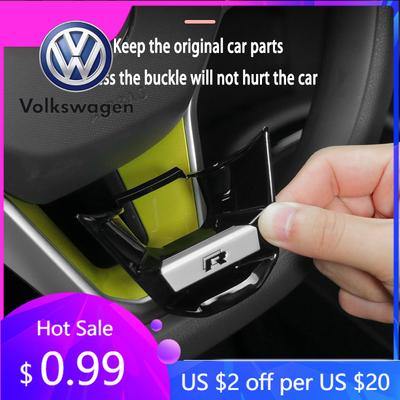 For VW Volkswagen Jetta MK5 Golf ABS Metal R Rline Emblem Car Steering Wheel Decoration Sticker For Volkswagen R-Line GTI Polo G