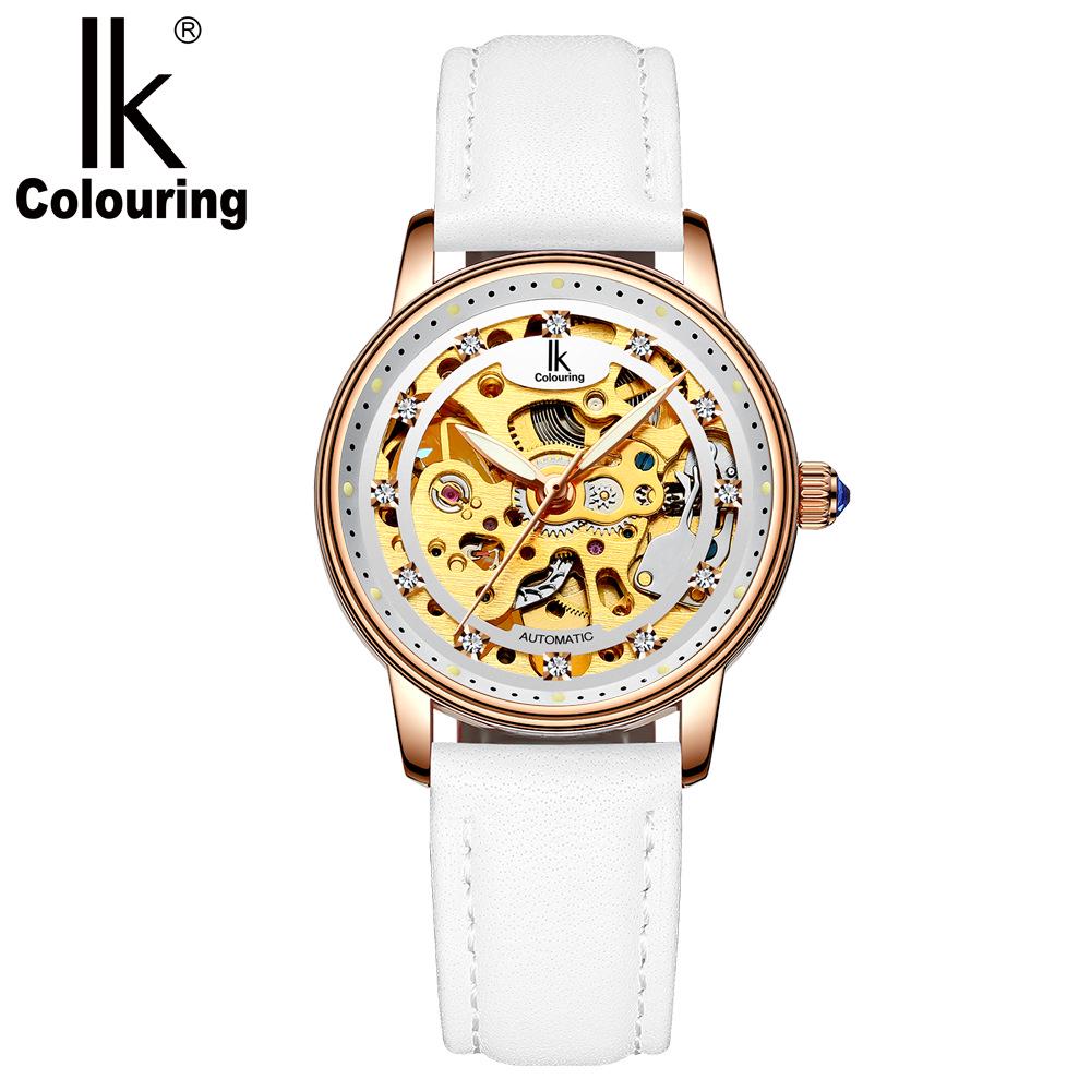 Women Automatic Mechanical Watch Diamond Fashion Double-sided Hollow Trend Mechanical Watch