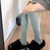 Women Long Socks Cashmere Women Boot Solid Wool Thigh Stocking Skinny Casual Cotton Over Knee-High Fluffy Female Long Knee Sock