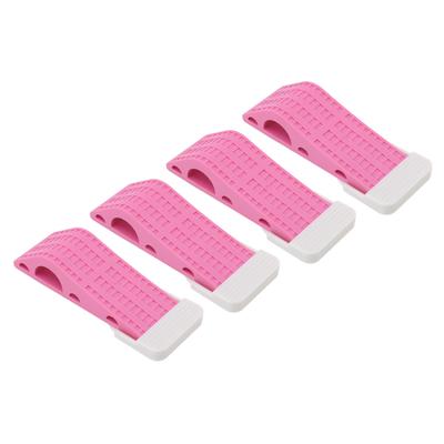 4 PCS Door Stopper Rubber Door Stop Anti Slip Security Door Wedge Fixed No Moving Pink
