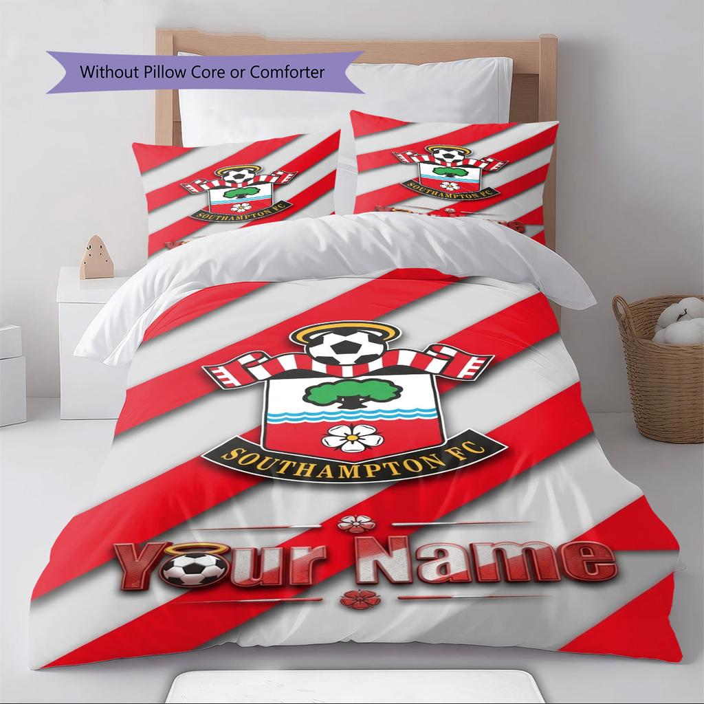 Name Custom Southampton fc Logo Pattern Bedding Set Quilt Cover Pillowcase Home Decor Gift (1 * duvet cover + 2 * pillowcase, without core)