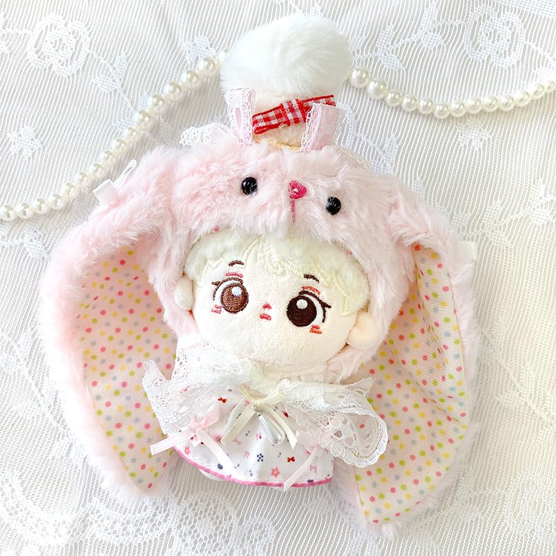 Fluffy Rabbit Kigurumi Cap for Plush Toys (10cm), Pink [Used]