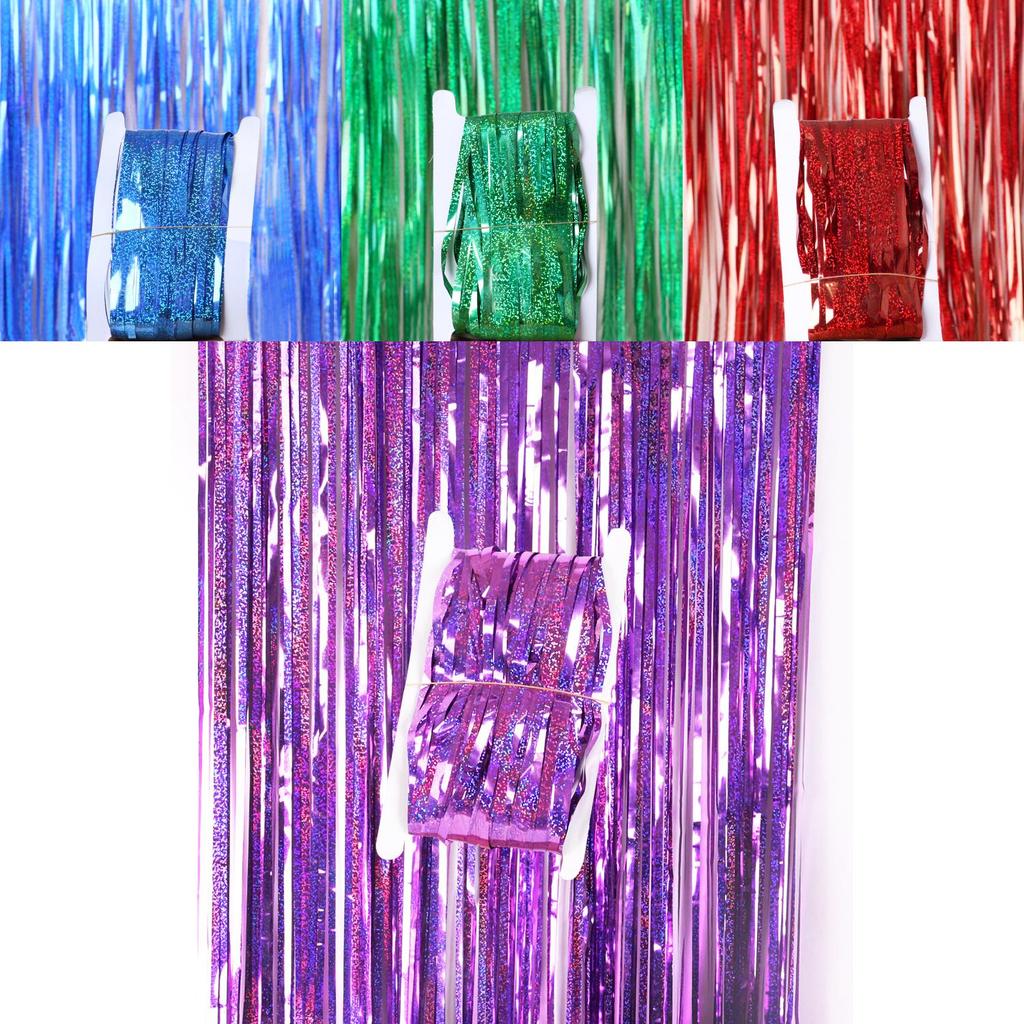 Eye-catching 1x2.5m Shimmering Laser Curtain For Birthday Party Dcor In Various Colors