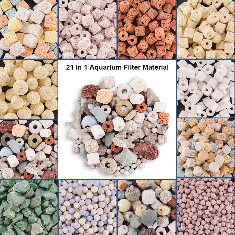 100g 250g 500g 21 Arten Aquarium Bio Bälle Biochemische Bälle Filtermedien für Aquariumfilter Zubehör für Aquarium Effektiv