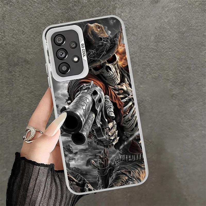 Sensemann Totenkopf Skelett Pistole Weiche Handyhülle für Samsung A17 A16 A15 A14 A13 A57 A56 A55 A54 A53 A37 A36 A35 A34 A33 A26 A25 A24 A2