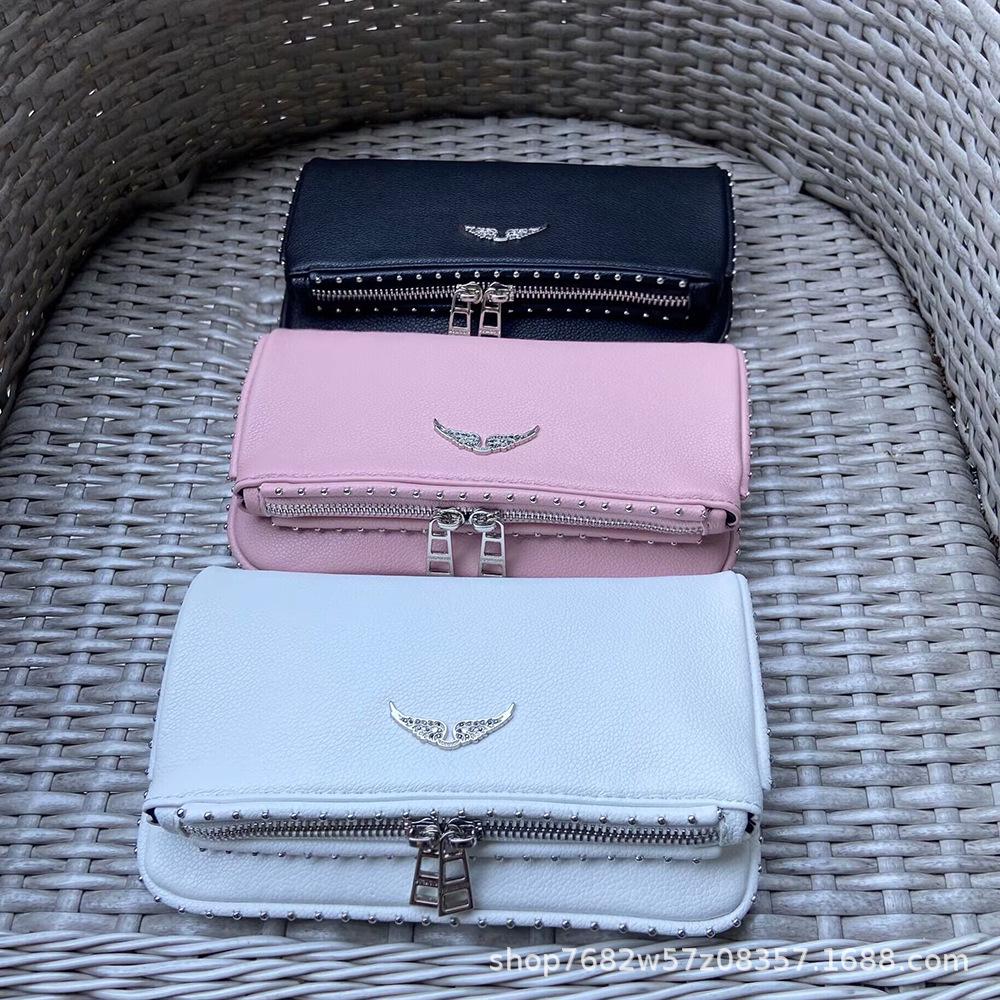 ZV Diamond-Studded Winged Crossbody Rivet Handbag - European & American Women's Fashion Bag