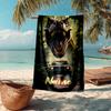 Personalisierbares Ultra-Weiches Strandtuch mit Dinosaurier-Thema, Ideal für Pool - Camping, Tauchen - Perfekter Reisebegleiter, Lebendiges Strandtuch.
