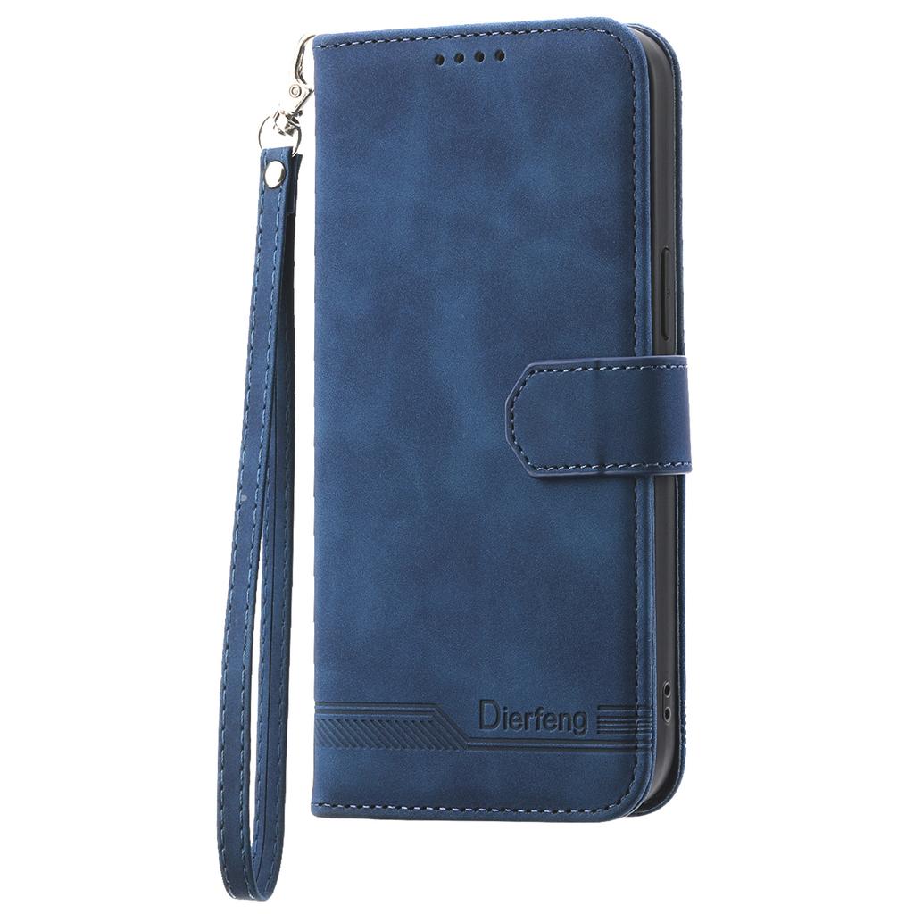 DIERFENG DF-03 For Xiaomi Poco X7 Pro 5G/Redmi Turbo 4 5G Leather Case Lines Imprint Wallet Phone Cover