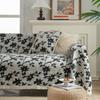 Slipcover Prevent Cat Scratching Jacquard Iris Flower Vintage Festive Thick Sofa Cover Blanket