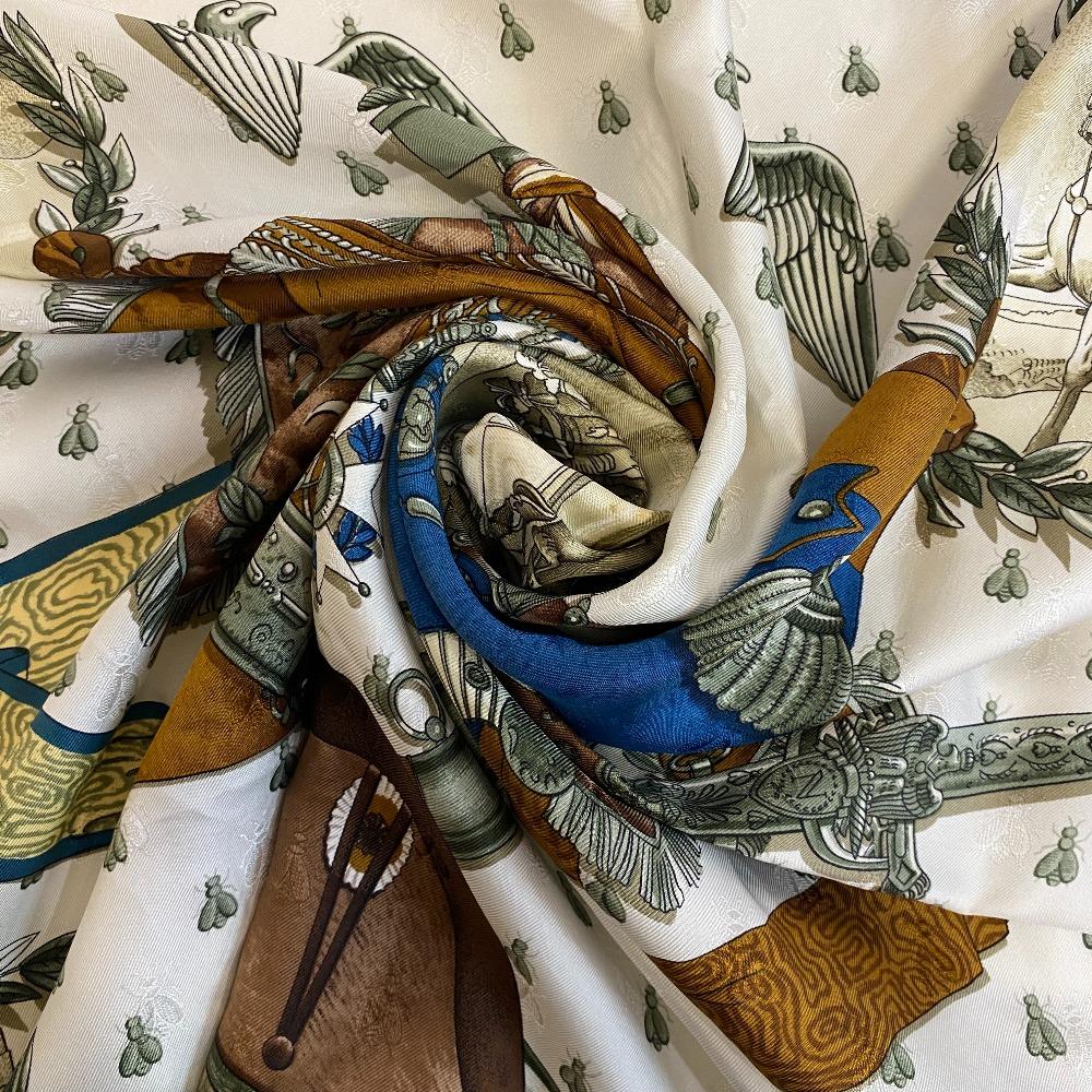 HERMES NAPOLEON Napoleon silk Calle 90 scarf pink silk Women Used