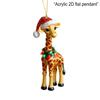 Yousheng Giraffe Christmas Ornaments 2D Cartoon Giraffe Christmas Hanging Decor for Xmas Tree Acrylic Giraffe Gifts for Women Men