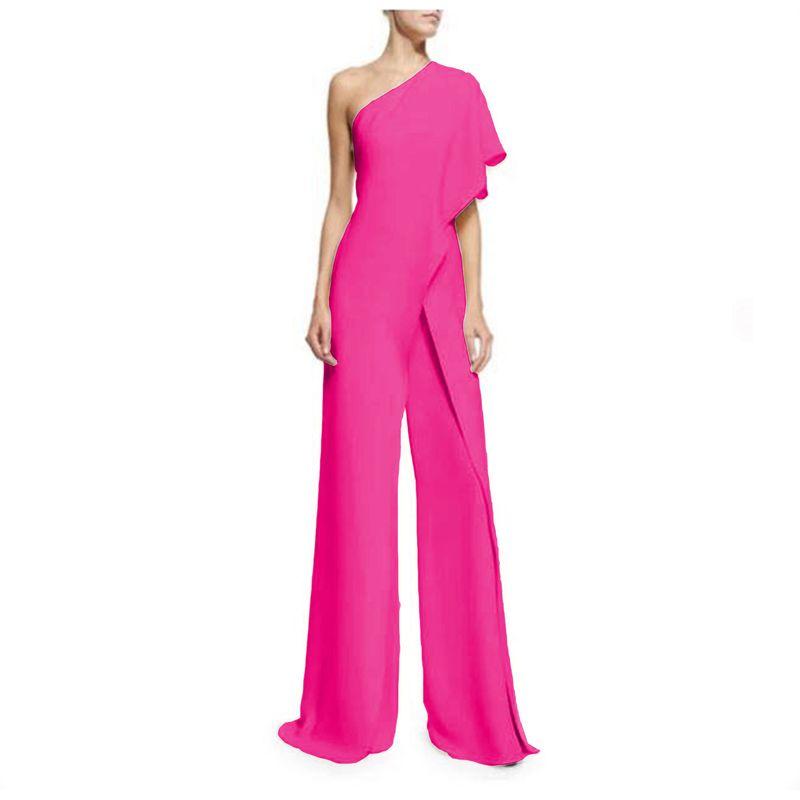 2022 European and American Leisure Sexy Sleeveless Sloping Shoulder Jumpsuit Casual One Shoulder Jumpsuit