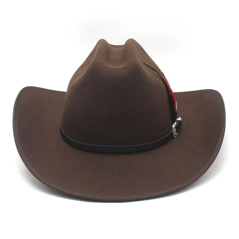 Herbst Winter Herren S Western Cowboyhut Ein Gipfel Oberseite Kamelhut