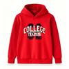 Kids Boys Girls Hoodie Pullover, Casual College Championship Training Letter Printed Long Sleeve Hooded Sweatshirt for Daily School Sports Wear