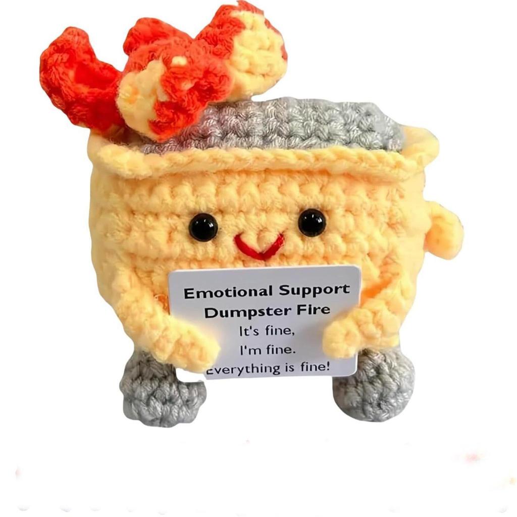 Handmade Knitted Fire Extinguisher Box Doll - Cute and Creative Yarn Ornament