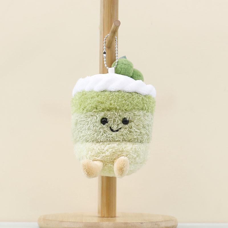 Plush Red Cake Keyring Pp Cotton Fill Soft Toy For Kids Birthday Gift Idea