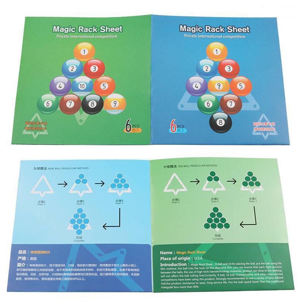 6pcs Triangle Ball Rack Billiard Rack Sheet Reusable Cue Accessories Placing Billiard Rack Practical Ball Holder Positioning
