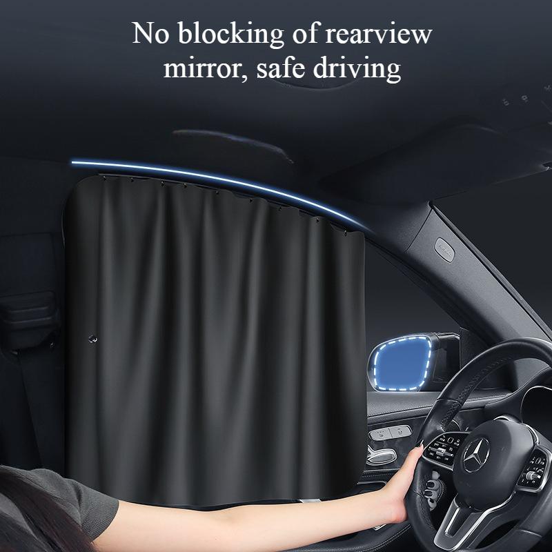 Car Sunshade Track Type Sun Protection Heat Insulation Block Car Rear Side Curtain Car Interior Privacy Shade