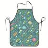 1pc Science-Themed Bacteria Print Apron with Microbe Design - Durable Lab Apron Suitable for Cooking, Painting, & Use, Color-Coded for Microbiology En