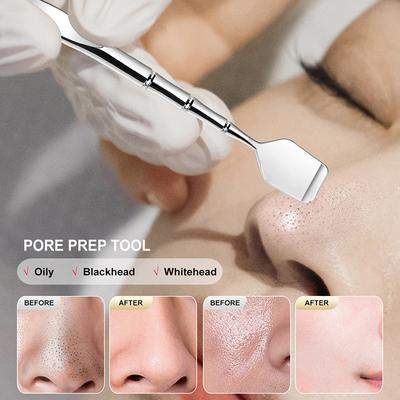 Two-sided Blackhead Remover Spatula Nose Face Blemish Pore Cleaner Blackhead Clip Tweezers Beauty Face Health Salon Tool