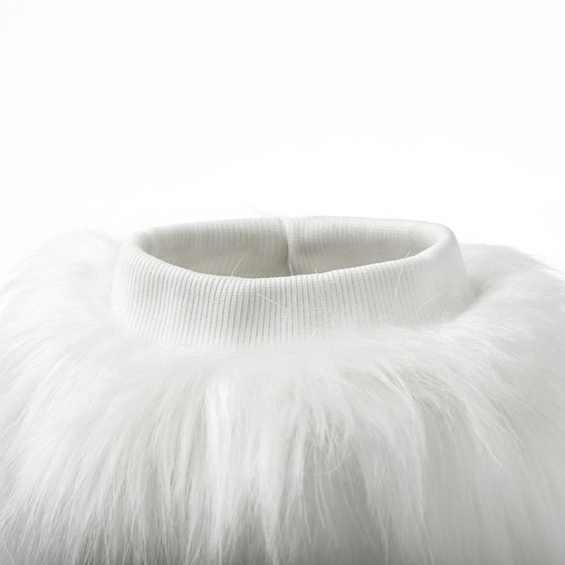 Fuzzy Faux Furs Leg Warmers Furs Heels Long Boots Cuffs Cover Has Elastic One Pair Carnivals Boot Cover Y2K JK Uniform