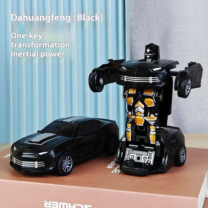 Kinderspielzeugauto Junge Ein-Knopf-Verformungsspielzeugauto Kollisionsauto Roboter Trägheit Kollision Polizeiauto Rennen