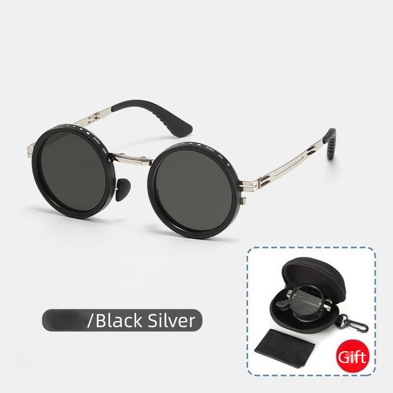 New ND9 Adjustable-Density Folding Sunglasses Rotatable Polarized Portable Shades UV400 Outdoor Fishing Sun Protection Eyewear