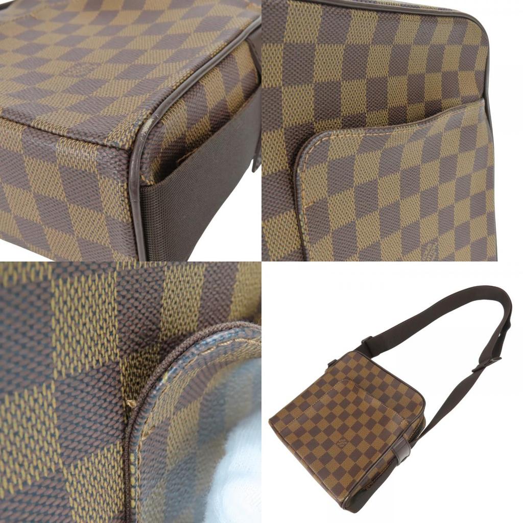 Used LOUIS VUITTON Shoulder Bag Olaf PM N41442 Damier Ebene Brown Everyday use