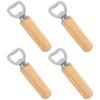 4 Pcs Wooden Corkscrew Bar Bottle Opener Metal Home Decorative Handheld Can Lid Remover Picnic