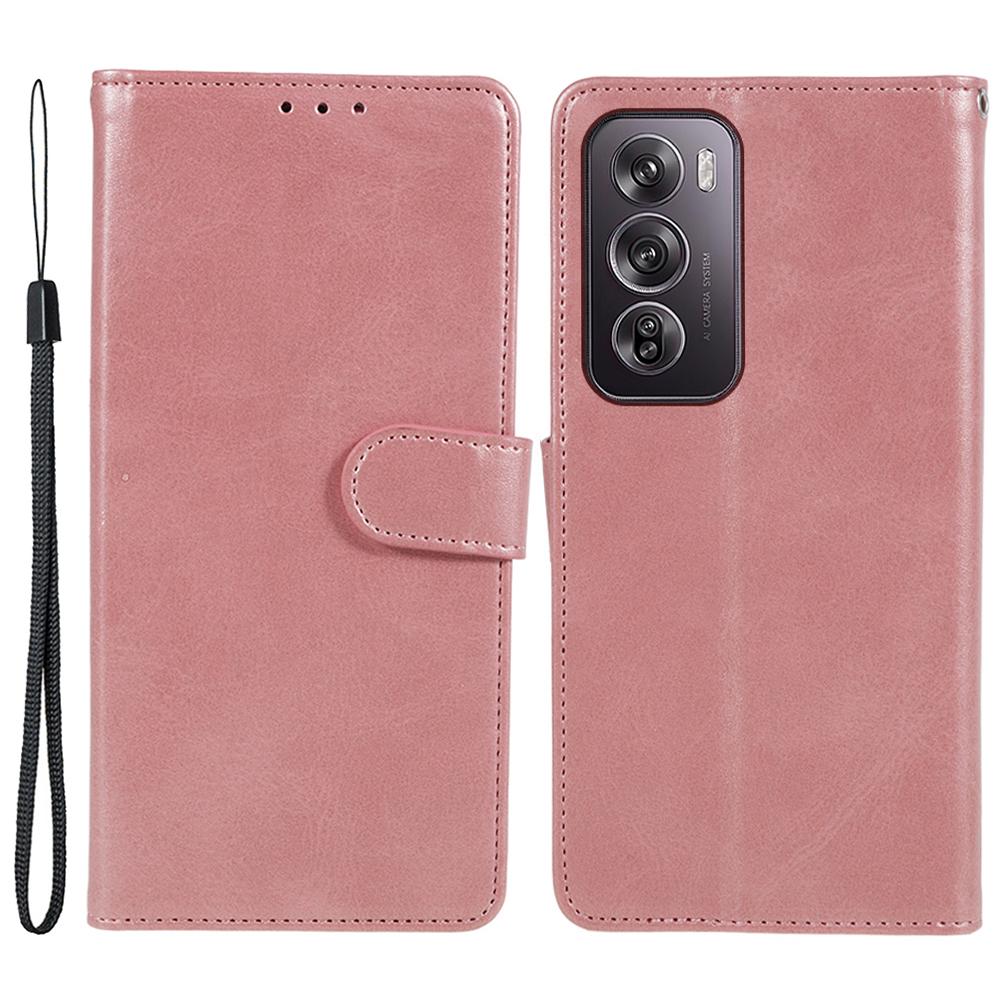 

For Oppo Reno12 Pro 5G (Global) Case Wallet Leather Phone Cover Side Magnetic Clasp Rose Gold