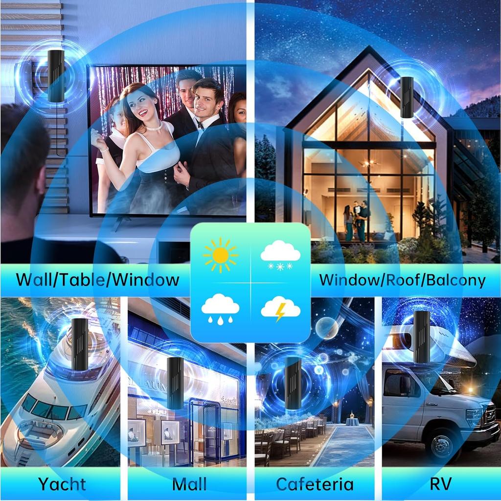 2200+ Miles Range TV Antenna, 2025 Upgraded Digital Antenna for Smart TV and Old TVs, HDTV Antenna Indoor Outdoor for Local Channels with Amplifier