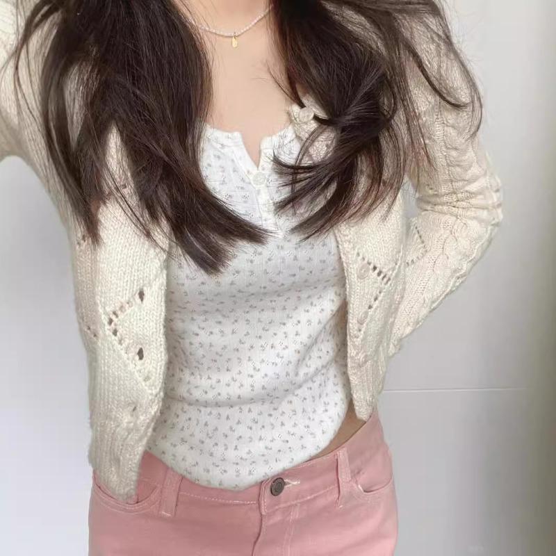 Pure desire wind collar small floral button-up shoulder long-sleeved shirt women's top autumn slim-fitting and thin age-reducing bm bottoming shirt