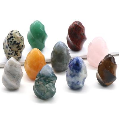Natural Semi-Precious Stone Ornament Decorative Multi Colour Torch Shaped Gems Home Decor Reiki Healing Olympic Spirit Furnishings Jewelry 28×18mm