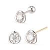 Dorocy 14K Moissanite Bird Flower Piercing Earrings (3 Types)