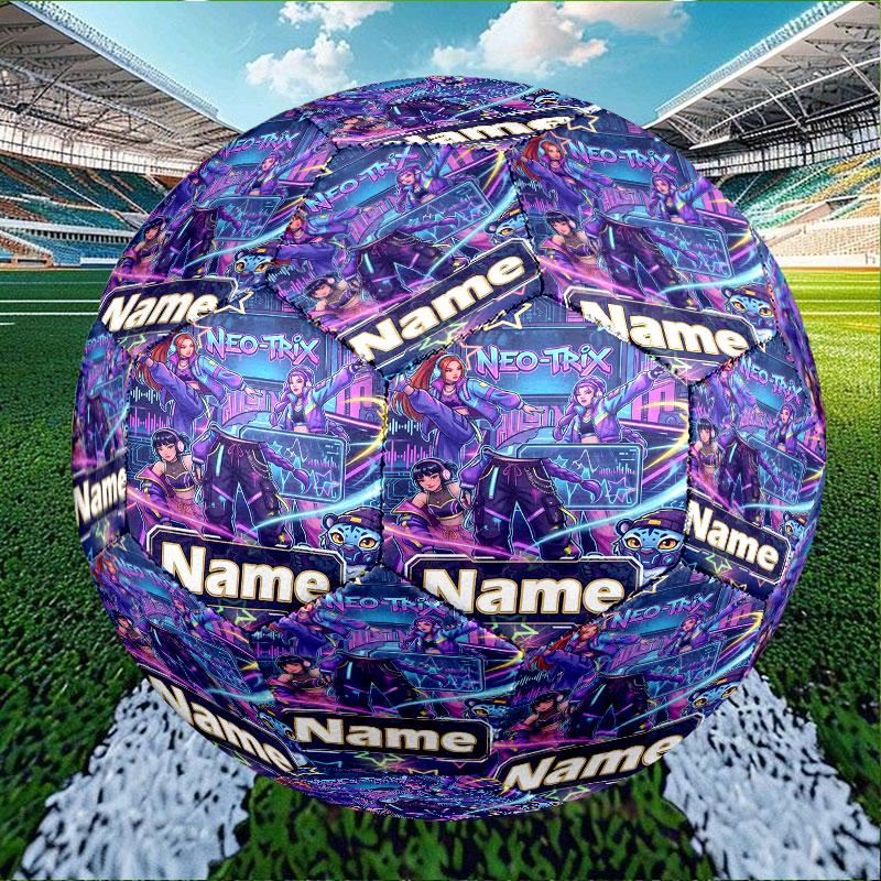 Custom Name Personalized Kpop Demon Hunter Print Size 5 Soccer Ball Training & Match Football, for Team, Kicking, Gift for Football Enthusiasts