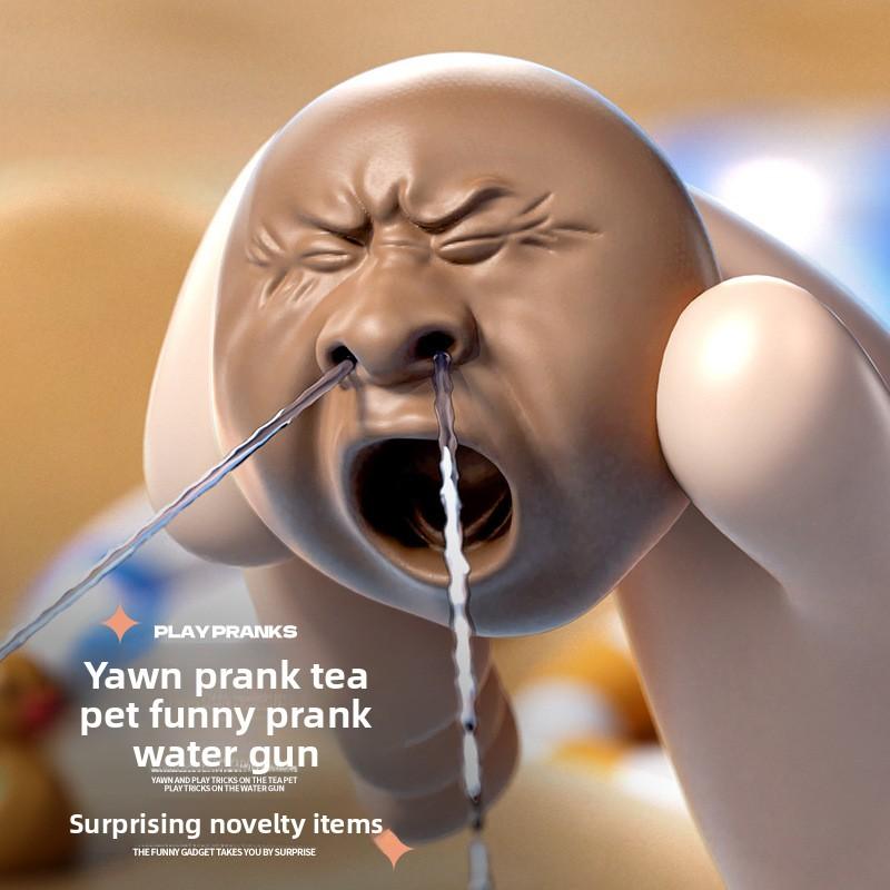 Yawn Tea Pet Whole Cup Water Gun Fun Pressing Funny Spray Water Water Gun Creative Decompression Toy