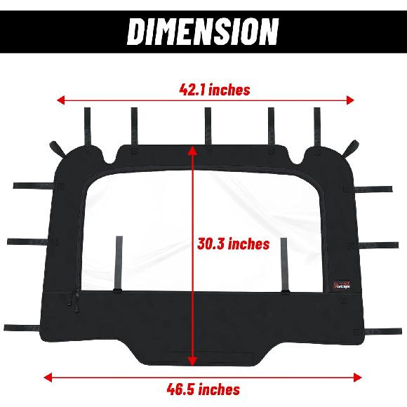 StarknightMT RZR Rear Soft Window Compatible With Polaris RZR XP 1000/4 1000/XP TURBO /XP 4 TURBO RZR Back Windshield RZR Accessories Back Dust Panel