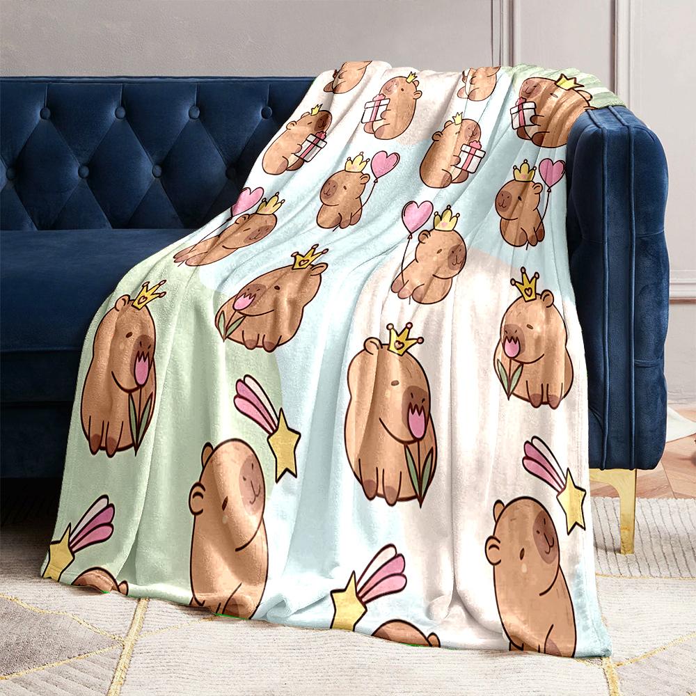 17 Styles Capybara Cartoon Print Blanket Warm Soft and Comfortable Home Travel Blanket Sofa Bedding Camping Blanket for Gifts
