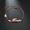 Atoztide Personalized Custom Name Crown Heart Bracelet Thick Chain for Women Stainless Steel Zircon Flower Bangle Jewelry Gift 