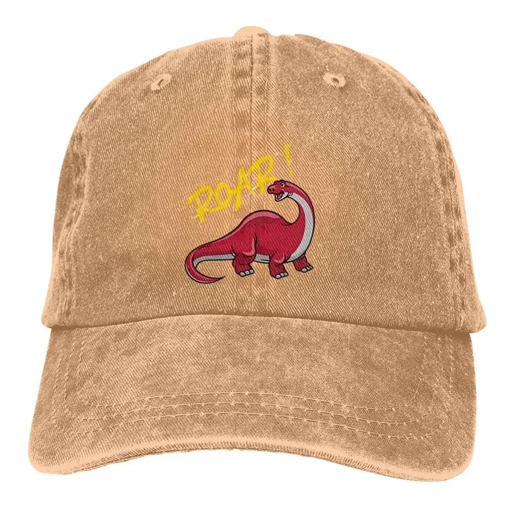 Washed Mens Baseball Cap Red Cute Dinosaur Say Roar Trucker Snapback Caps Dad Hat Golf Hats