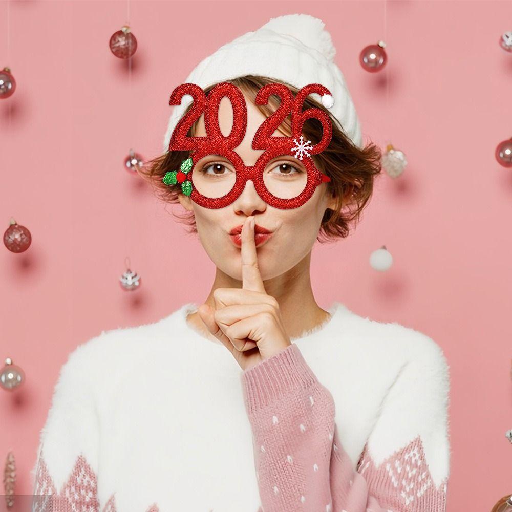 Sequin 2026 Happy New Year Headband Sweet New Year Decorative Glasses New Year Dress Up