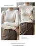 Women's 2024 Fall/Winter Cashmere Knit Base Layer: Long Sleeve, Warm, Slimming, Semi-High Neck, Versatile, Comfortable.
