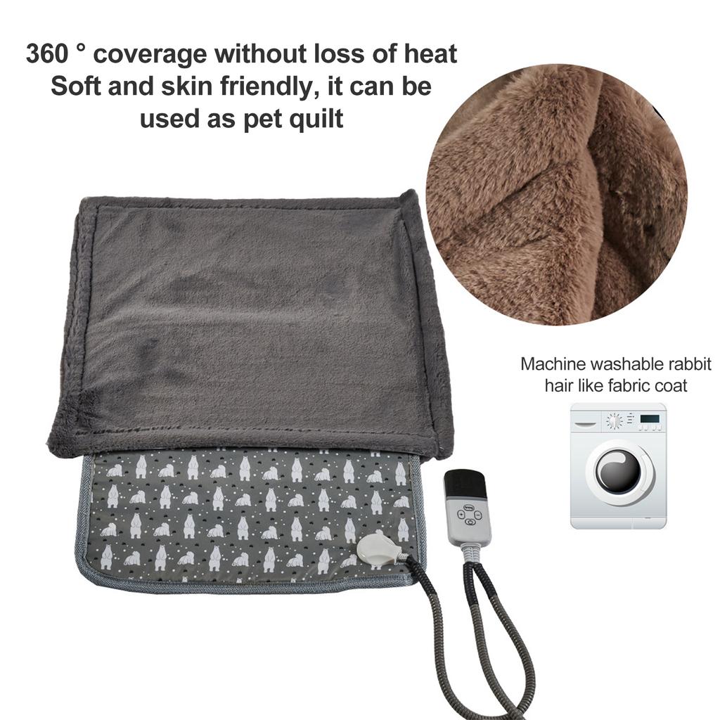 Pet Electric Blanket Water Resistant 9 Mode Temperature Adjustment Chew Resistant Pet Heating Pad