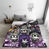 Chibis Murder Drones Knitted Blankets UZI Cartoon Flannel Throw Blankets Bedroom Sofa Decoration Soft Warm Portable Rug Piece