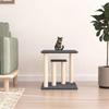 Cat Tree - EXCLUSIVE HOUSE - 50 Cm - Dark Gray - Natural Sisal Post - Soft Plush