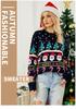 Autumn Winter Niche Design Christmas Tree & Snowman Knit Sweater for Women