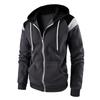 Herren S Color Block Kapuzenpullover mit Reißverschluss Lässiger Langarm